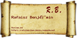 Rafaisz Benjámin névjegykártya
